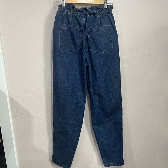 Gap Jeans Womens 6T Blue Denim Paperbag Regular Fit Elastic Waist Pull On - Picture 4 of 7